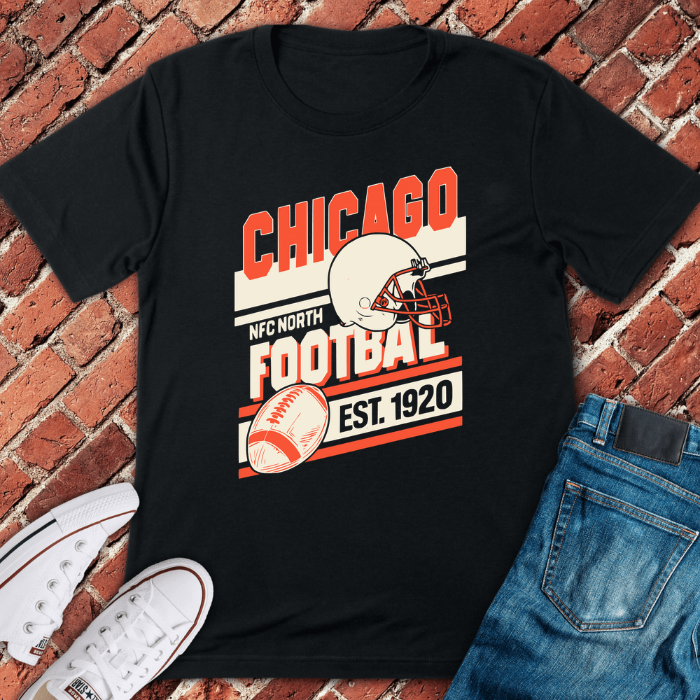 Chicago Football Layout T-Shirt - Black