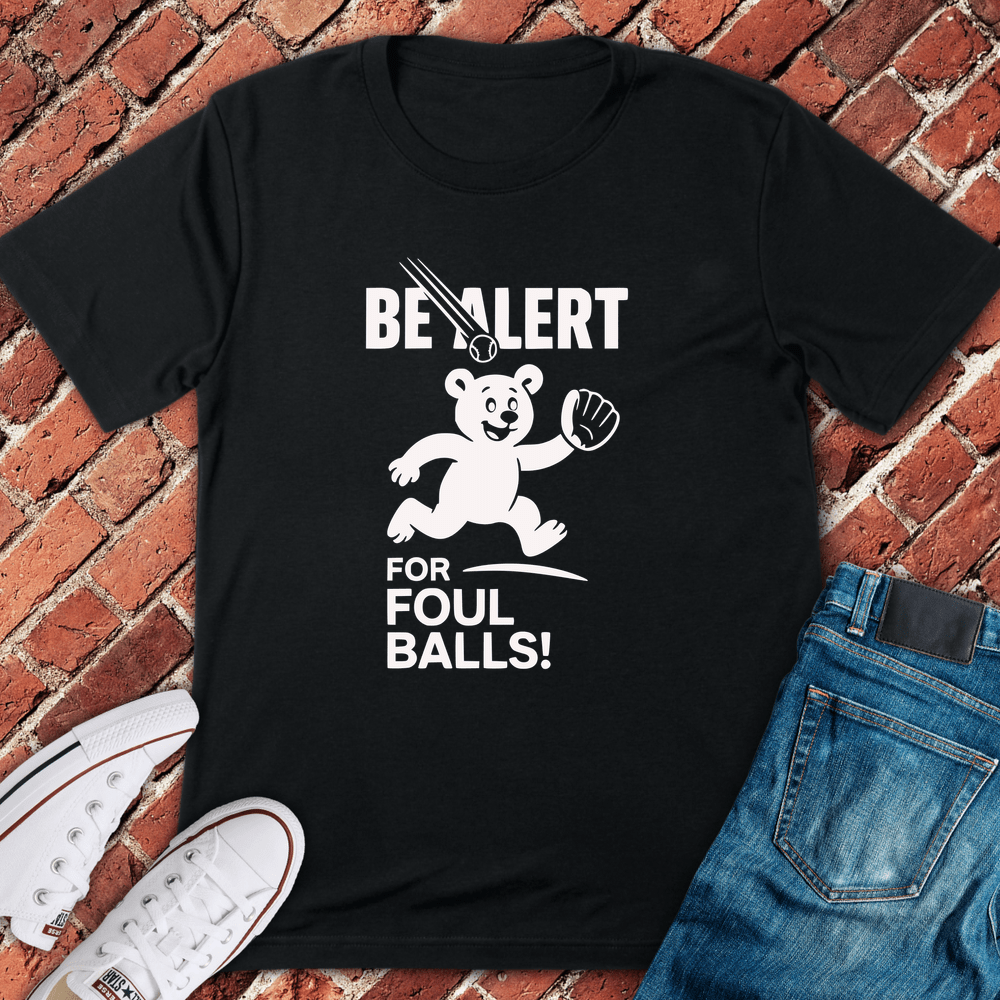 Foul Ball Alert T-Shirt - Black