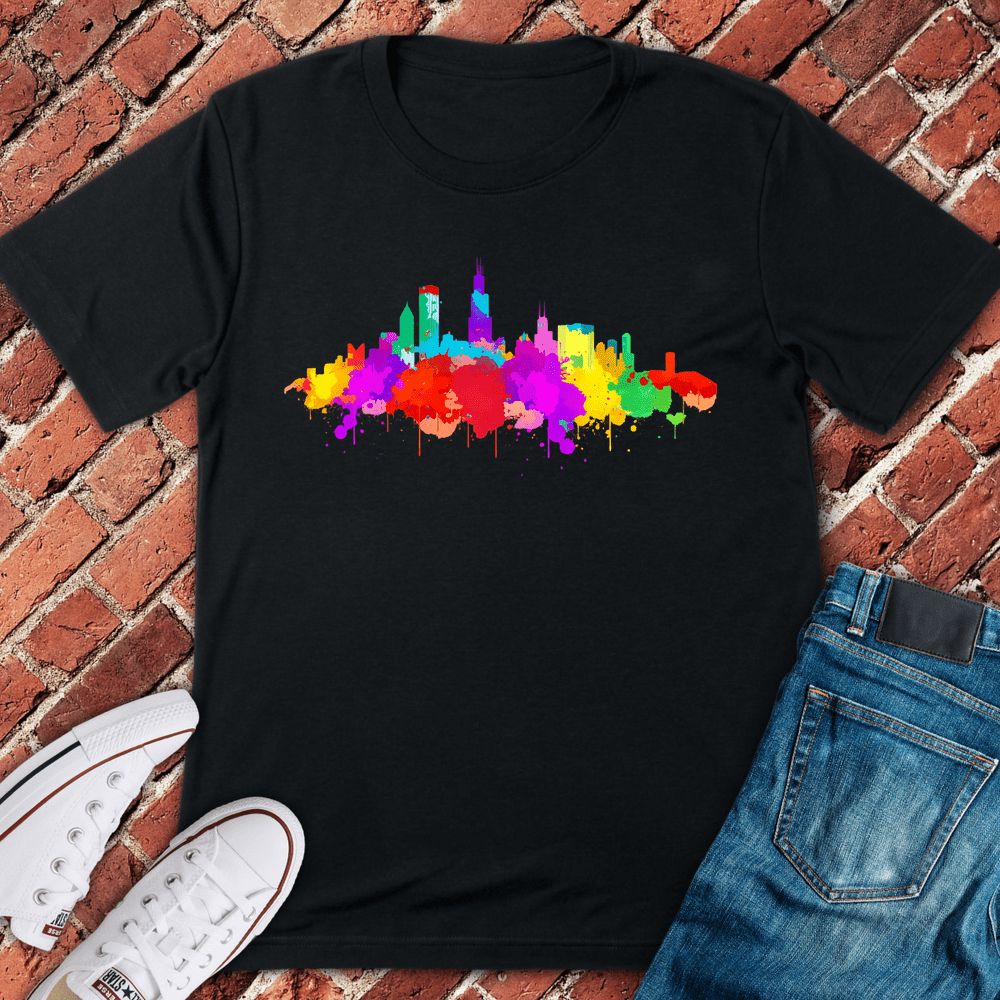 Colorburst Chicago T-Shirt - Black