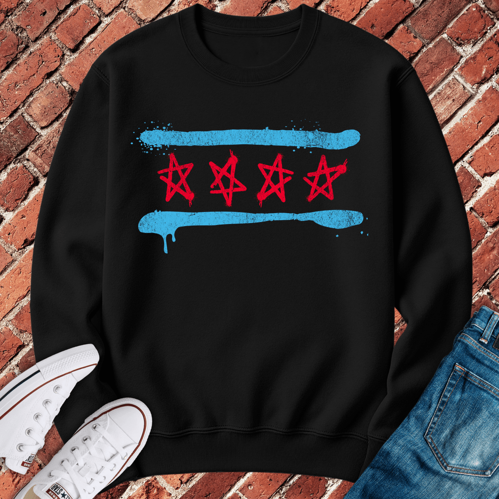 Spray Paint Flag Crewneck - Black