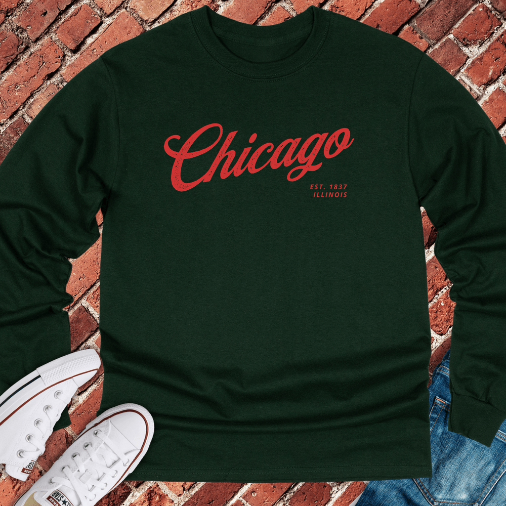 Oldschool Chicago Long Sleeve - Forest Green