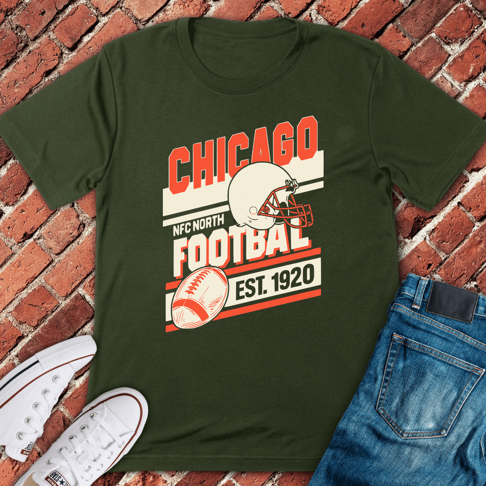 Chicago Football Layout T-Shirt - Military Green