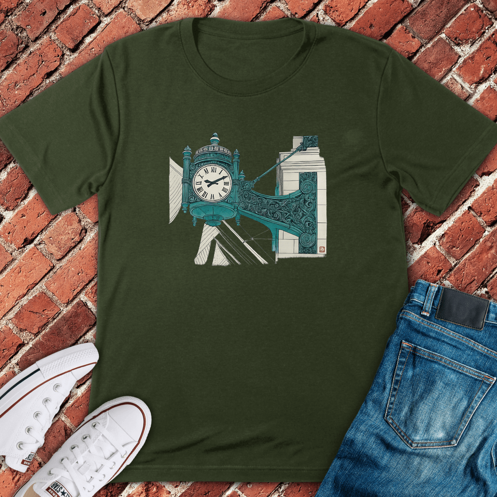 Marshall Clock T-Shirt - Military Green