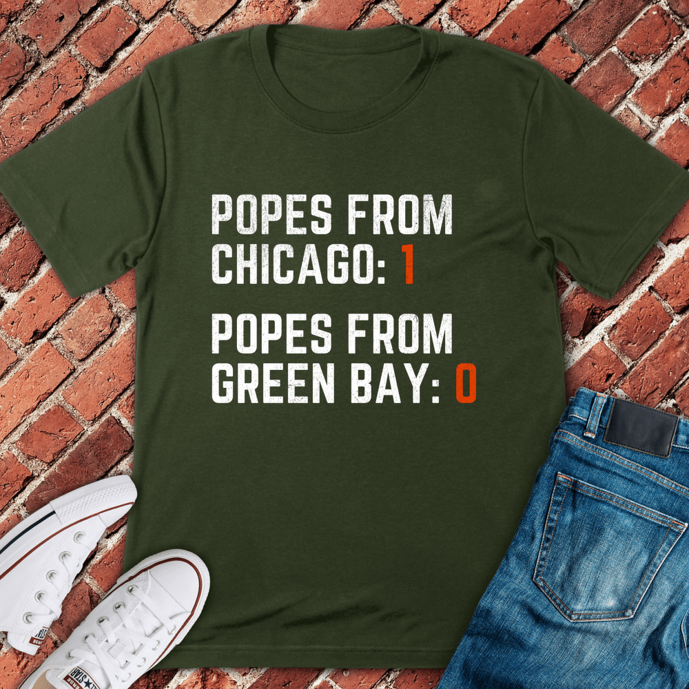Popes From Chicago T-Shirt - Military Green
