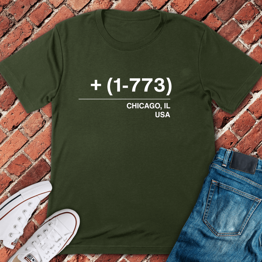 773 Area Code T-Shirt - Military Green