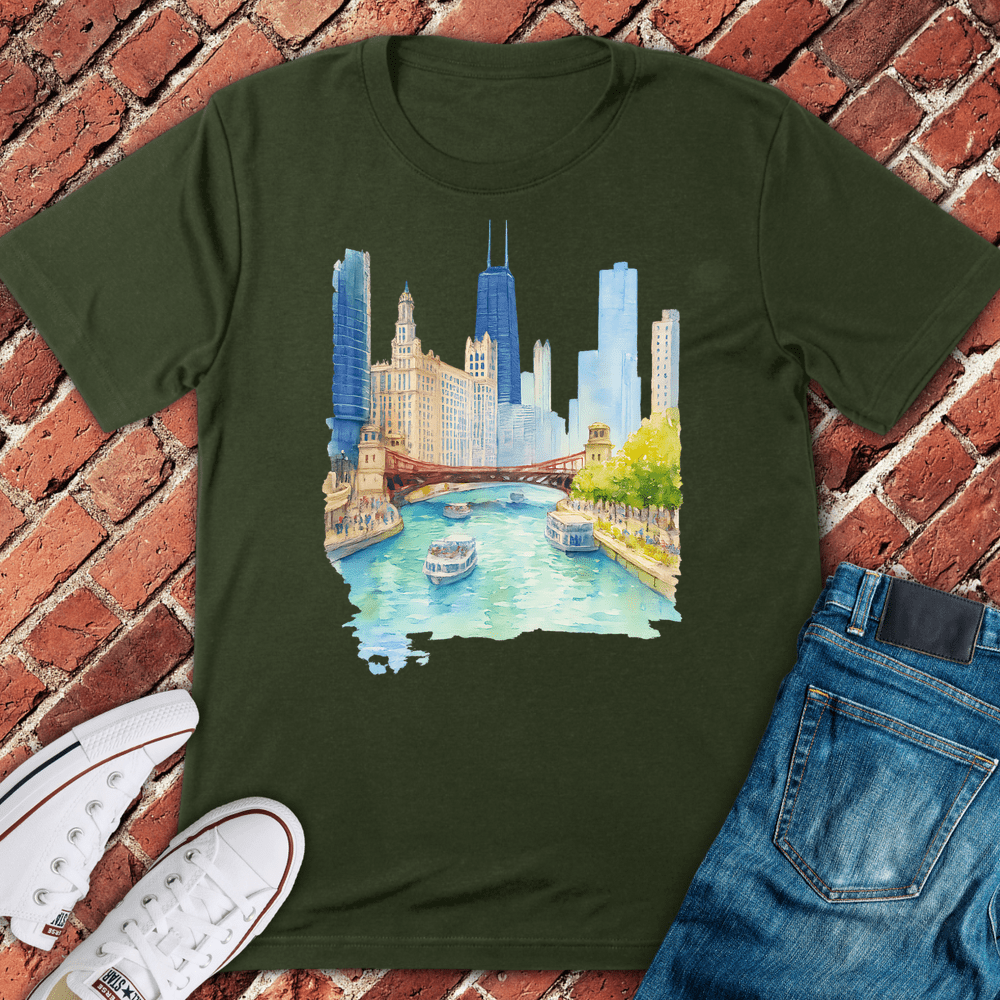 Riverwalk Dreams T-Shirt - Military Green