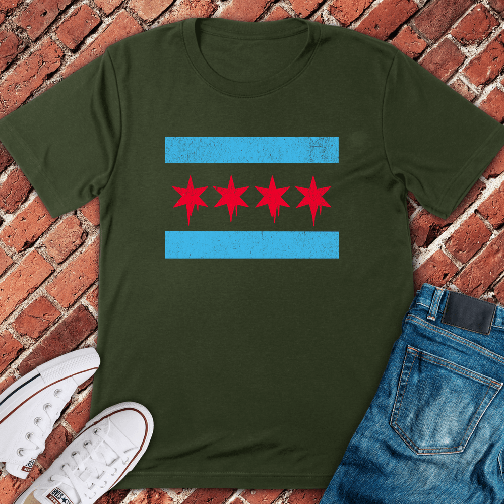 Stars and Stripes T-Shirt - Military Green