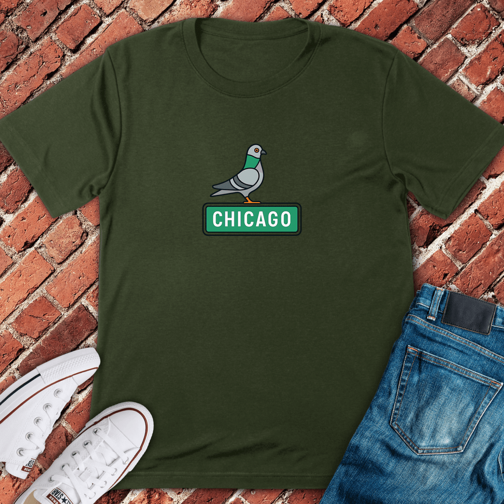 Chicago Pigeon T-Shirt - Military Green