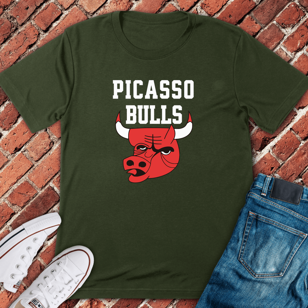 Picasso Bulls T-Shirt - Military Green