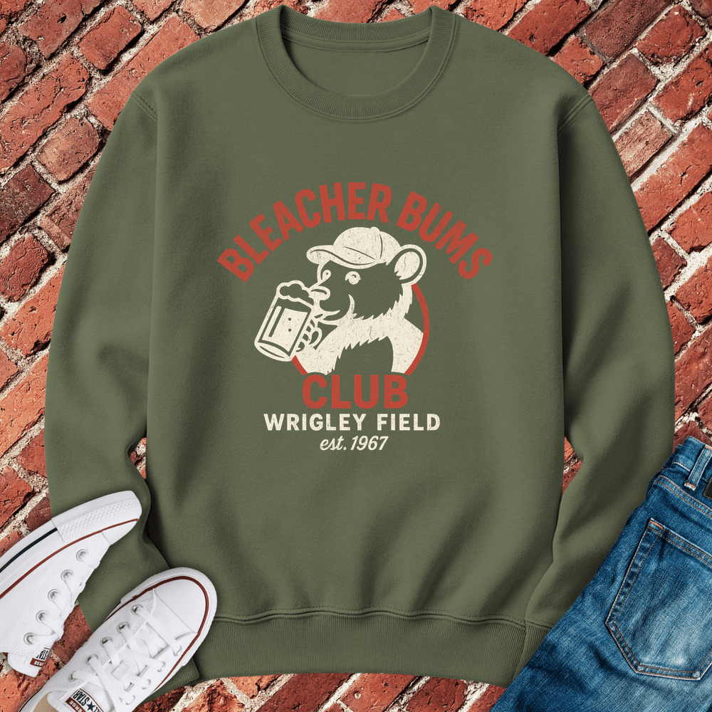 Bleacher Bums Club Crewneck - Military Green