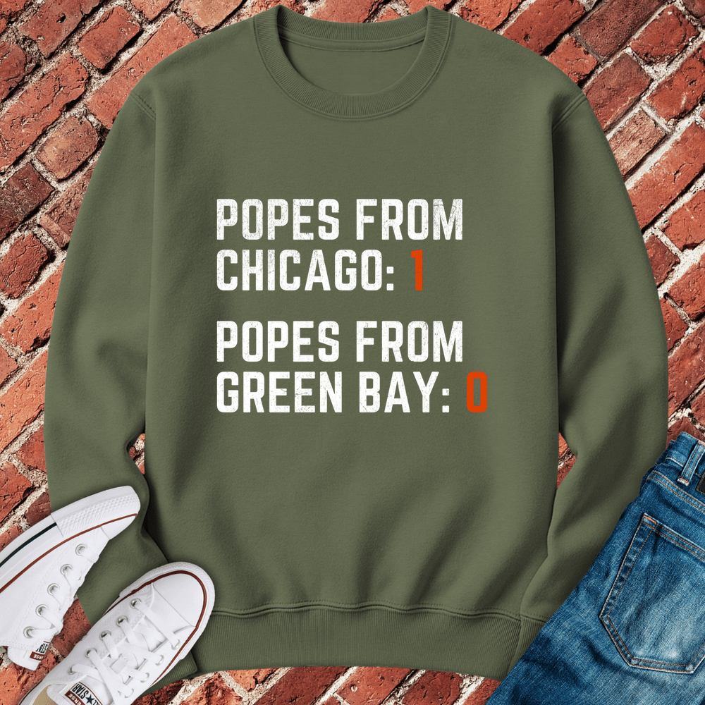 Popes From Chicago Crewneck - Military Green