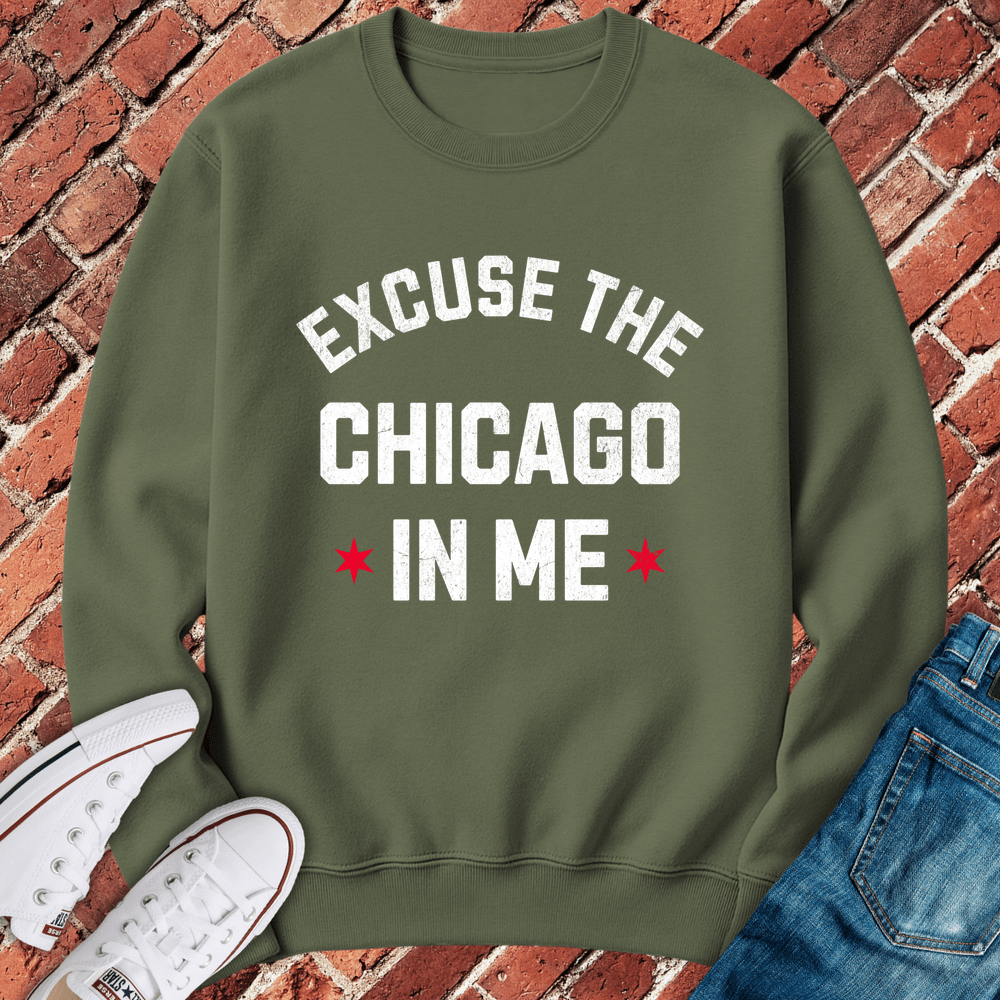 The Chicago In Me Crewneck - Military Green