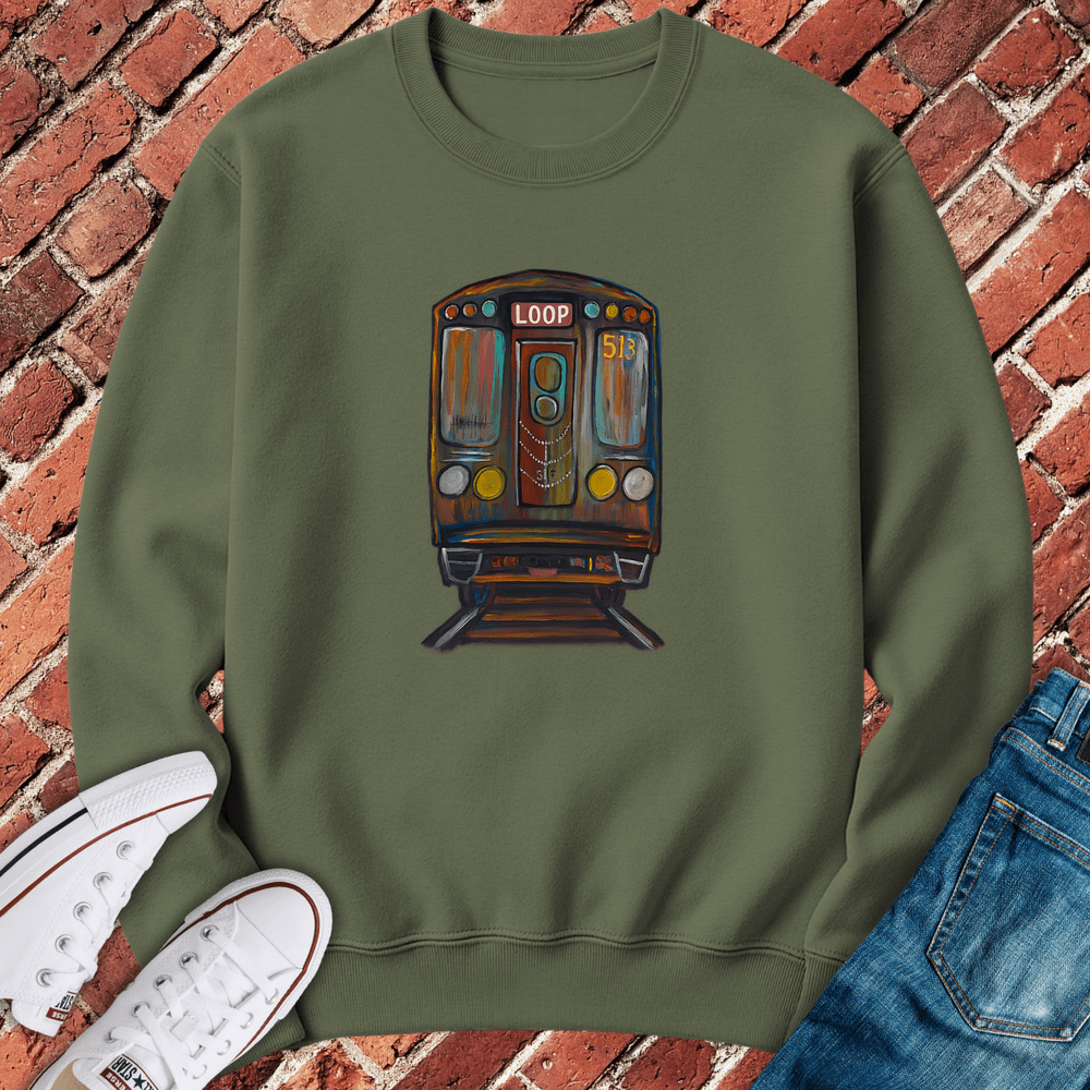 Loop Train Crewneck - Military Green