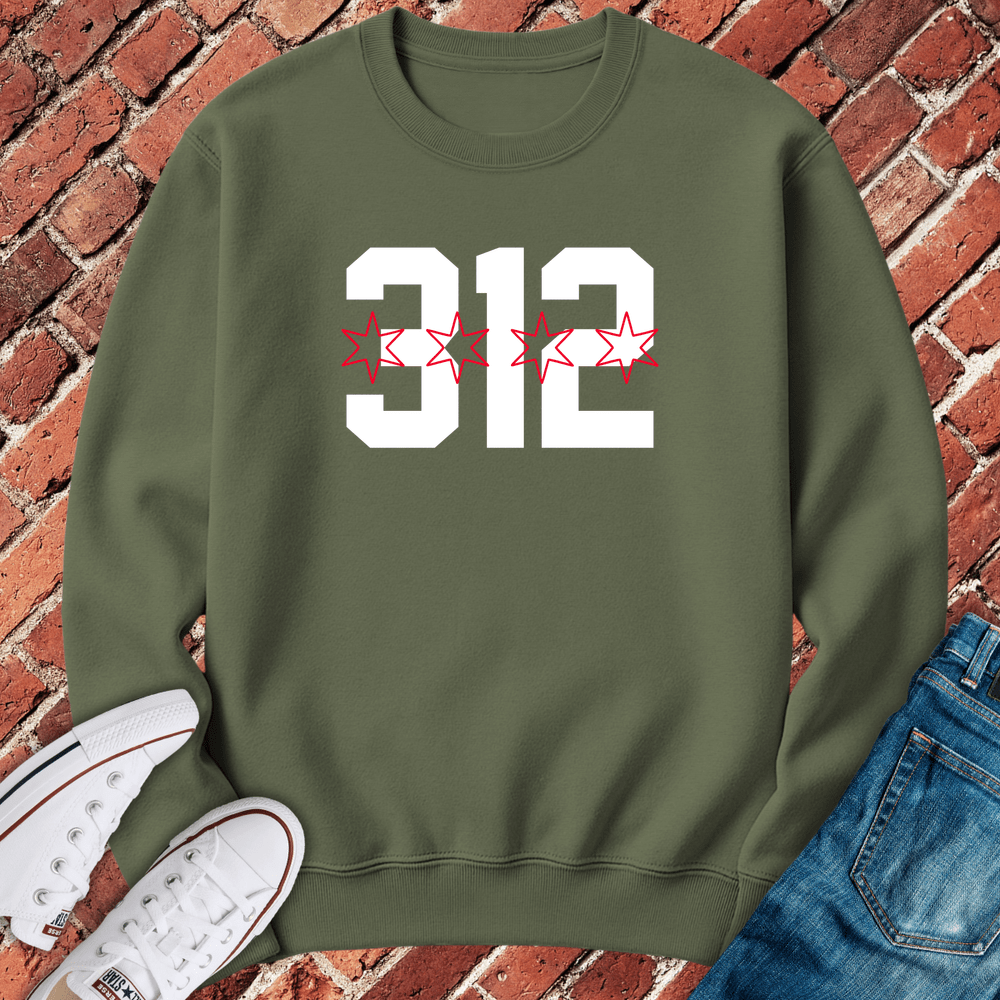 312 Stars Crewneck - Military Green