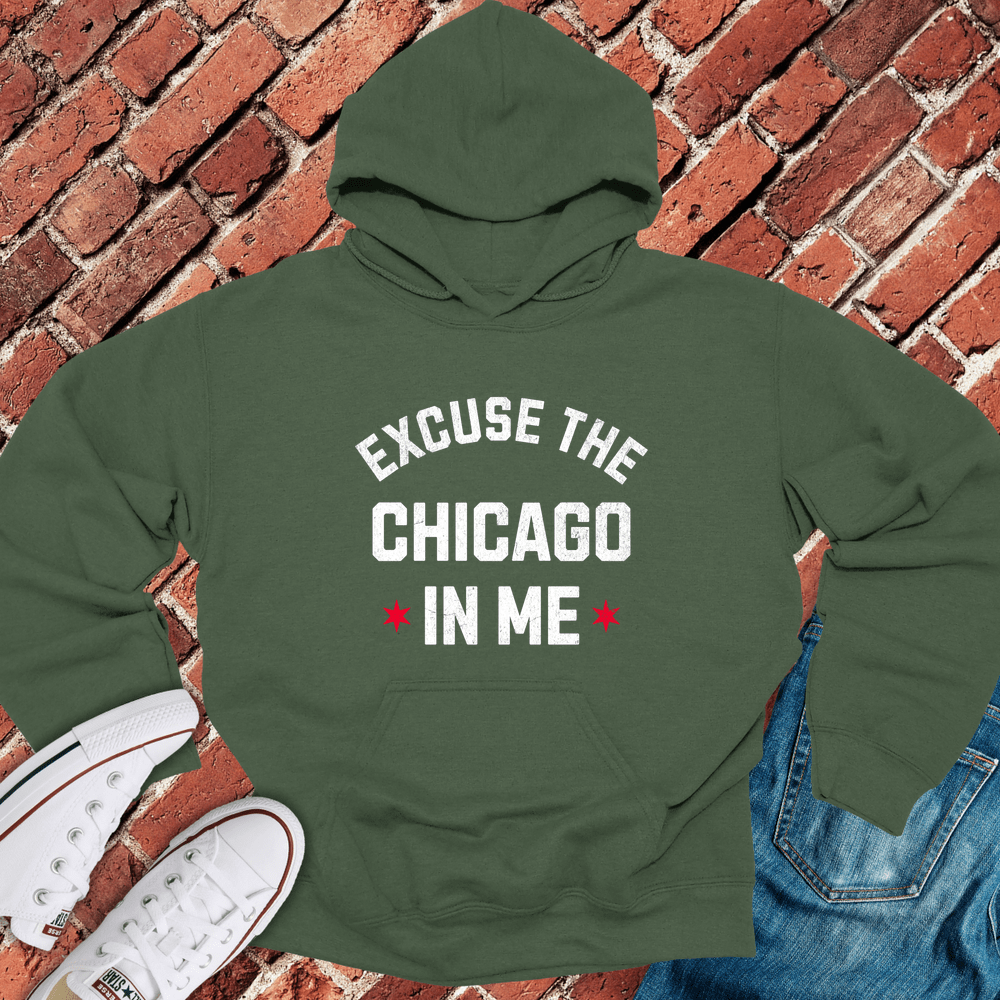 The Chicago In Me Hoodie - Military Green