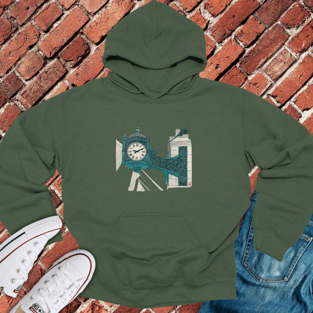 Marshall Clock Hoodie - Military Green