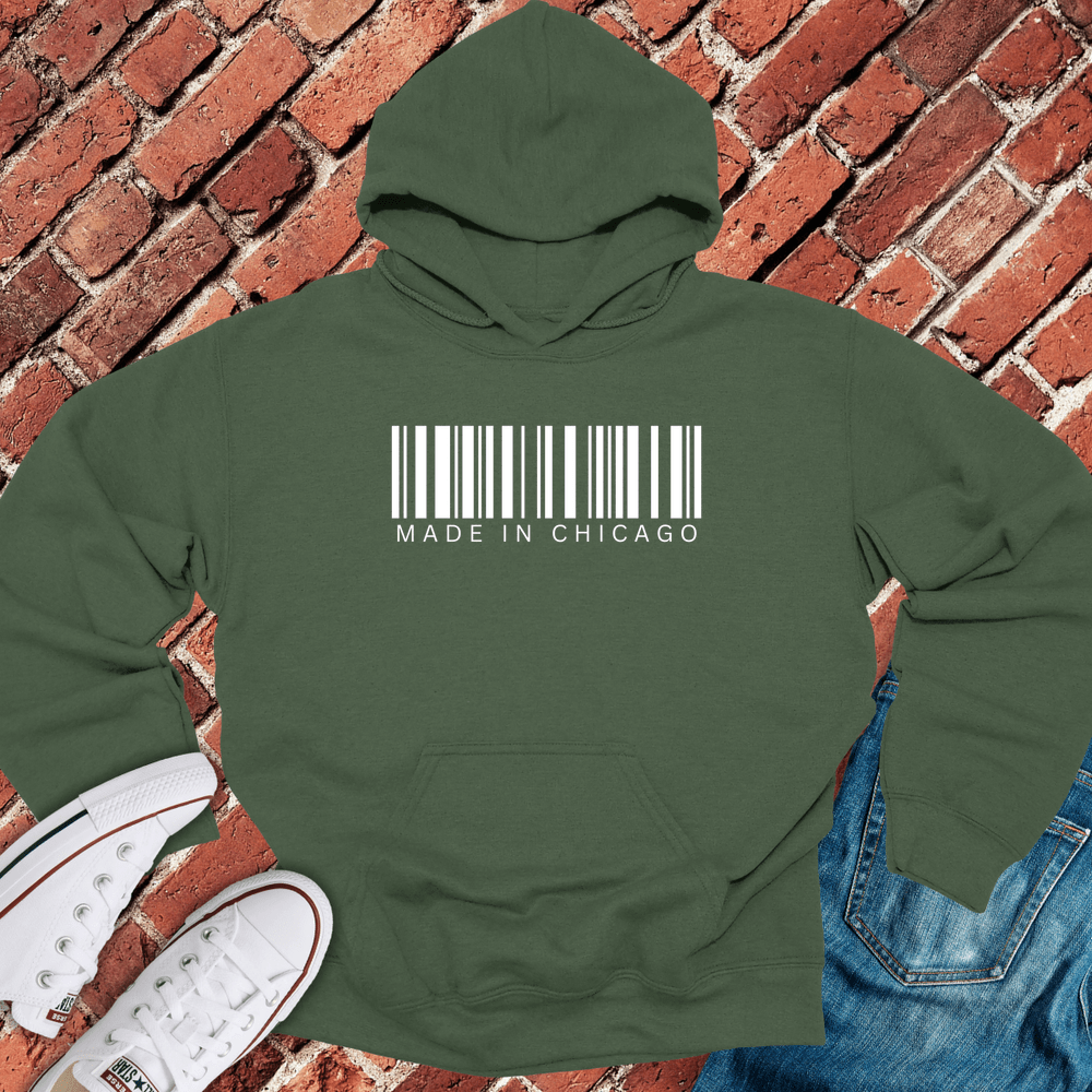 Chicago Barcode Hoodie - Military Green