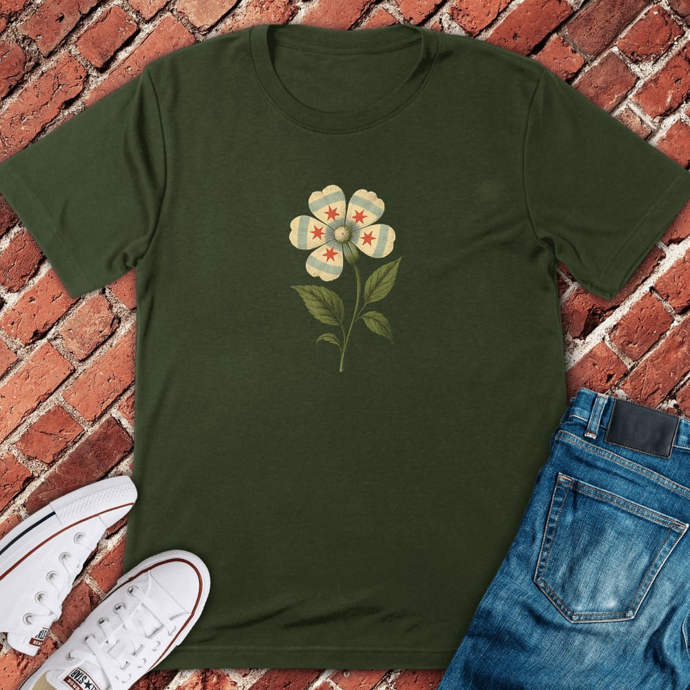 Chicago Bloom T-Shirt - Military Green