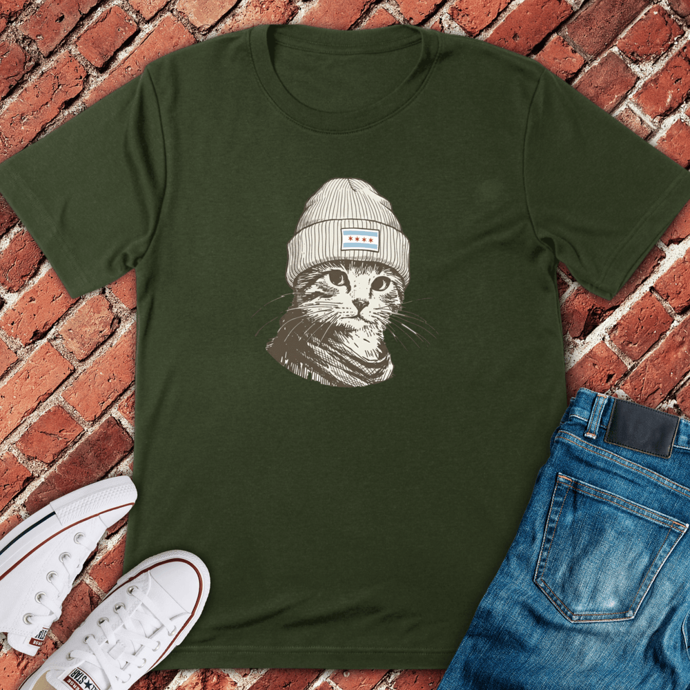 Chicago Cat T-Shirt - Military Green