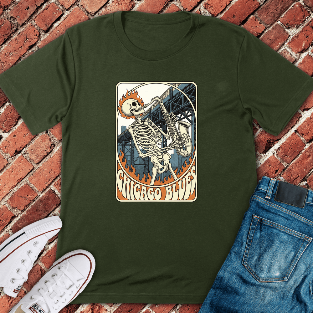 Chicago Blues T-Shirt - Military Green