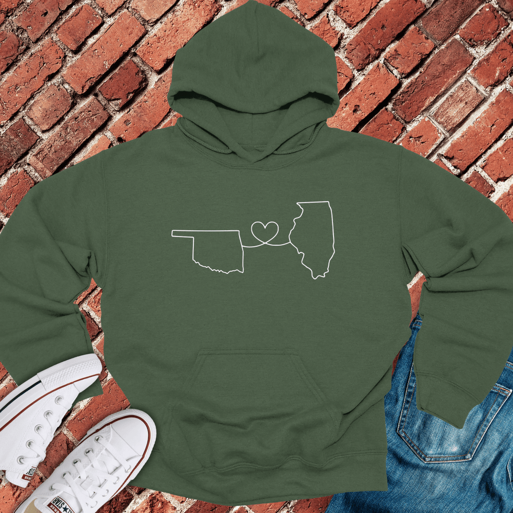 Oklahoma - Illinois Hoodie - Military Green