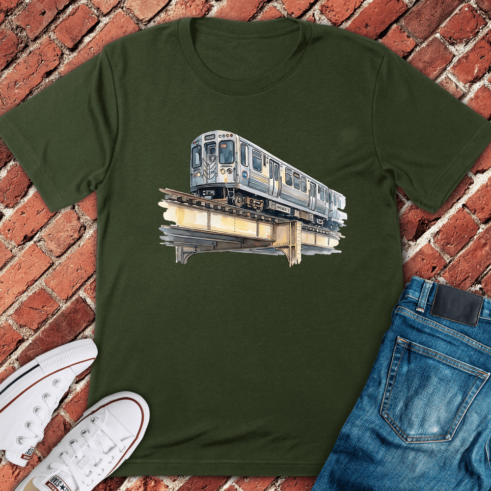 El Train Express T-Shirt - Military Green