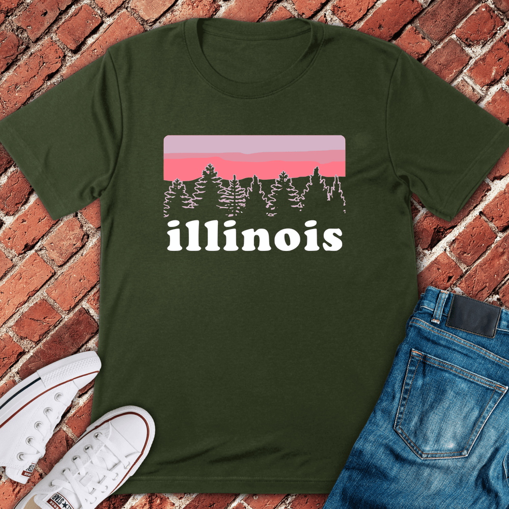 Illinois Pines T-Shirt - Military Green