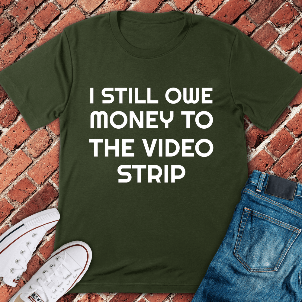 Video Strip Debt T-Shirt - Military Green