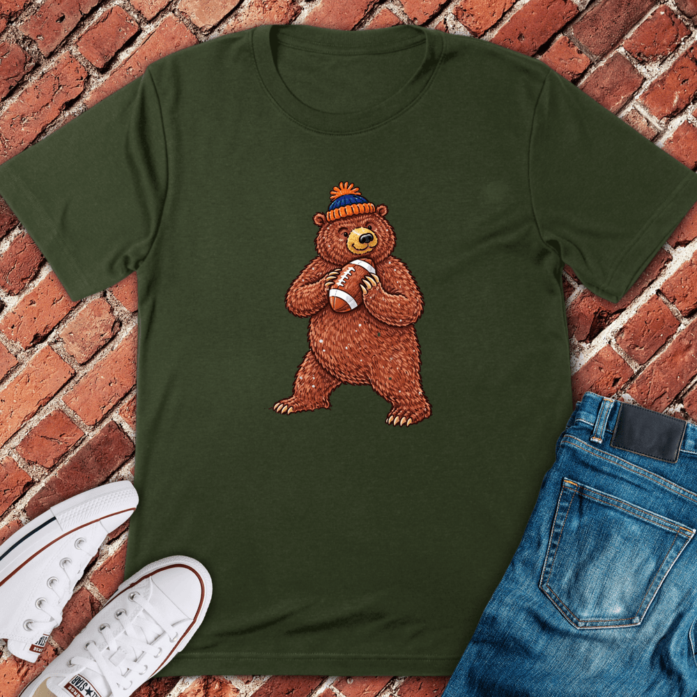 Football Bear T-Shirt - Military Green