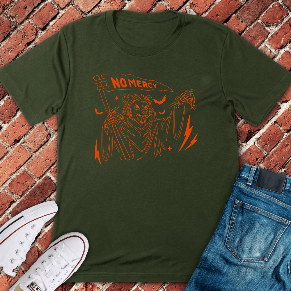 No Mercy Bear T-Shirt - Military Green