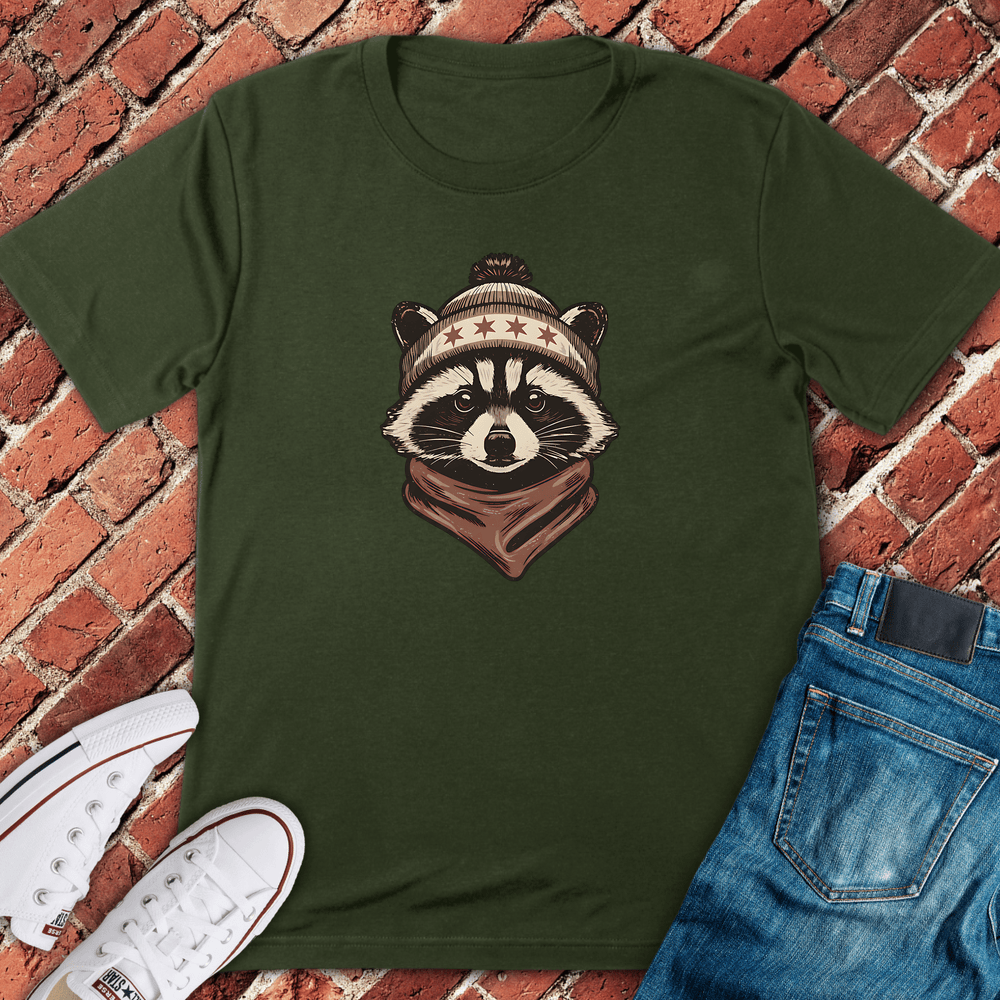 Chicago Raccoon T-Shirt - Military Green
