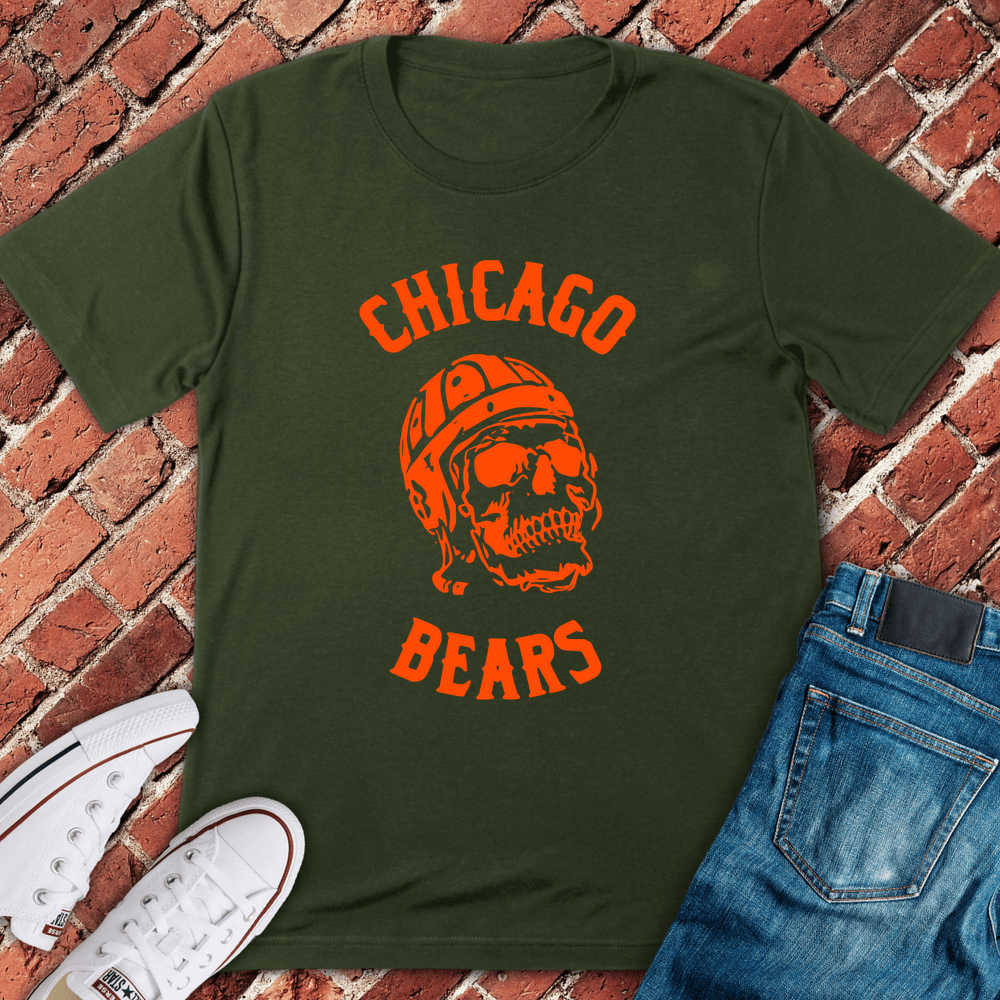Skull Bears Fan T-Shirt - Military Green