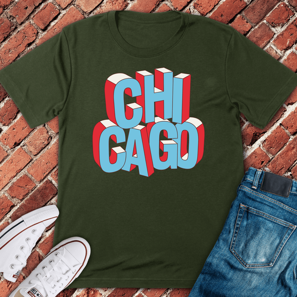 Chi Town Block T-Shirt - Military Green