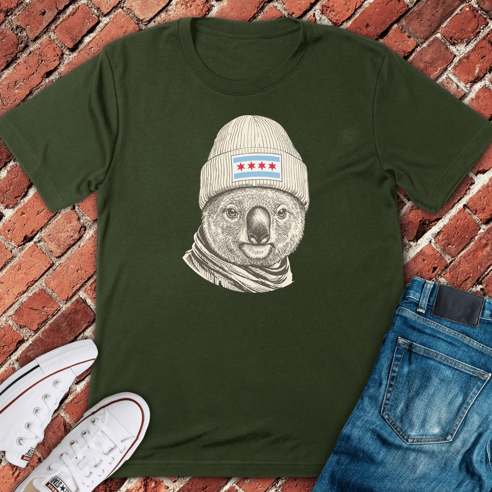 Windy City Koala T-Shirt - Military Green