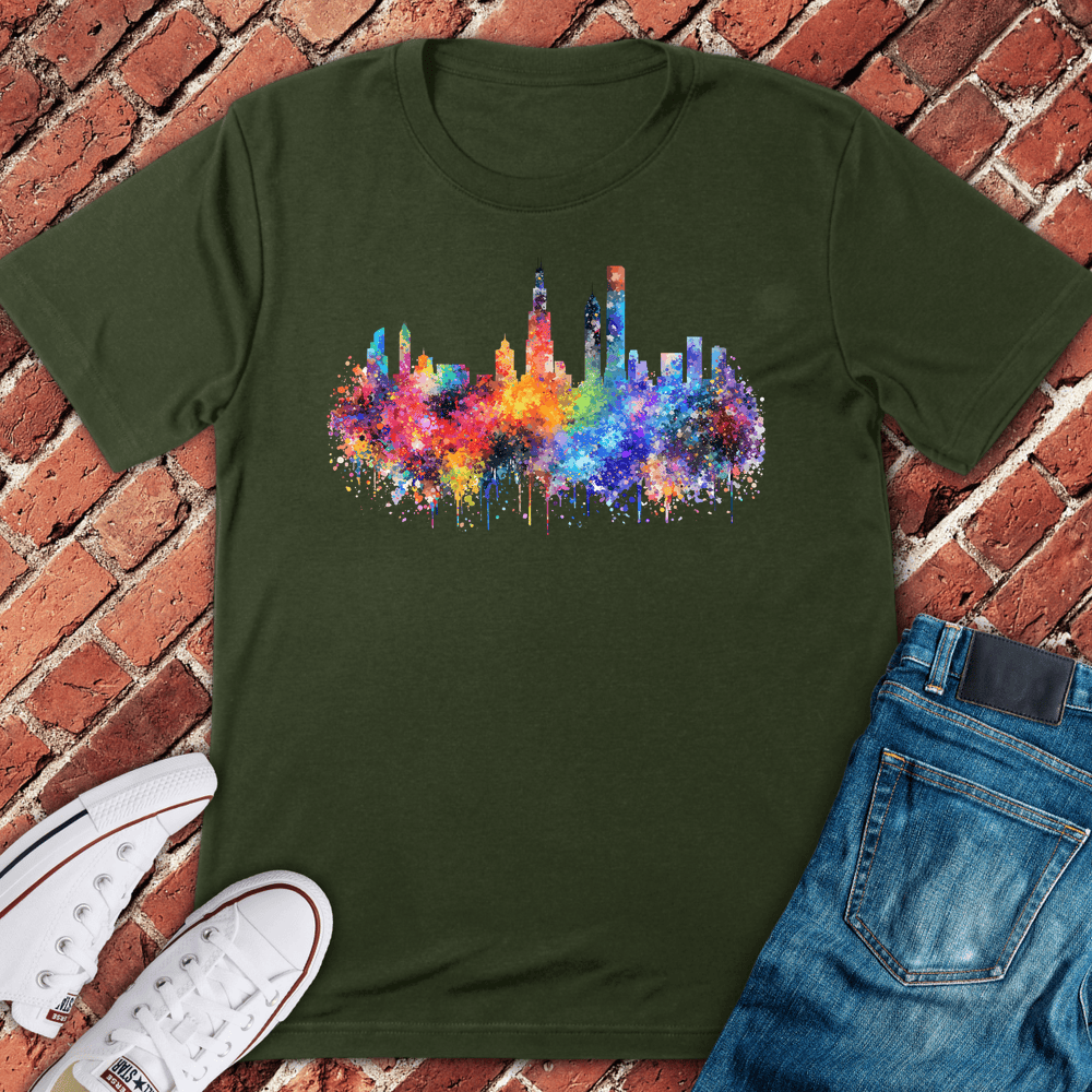 Chicago Color Splash T-Shirt - Military Green