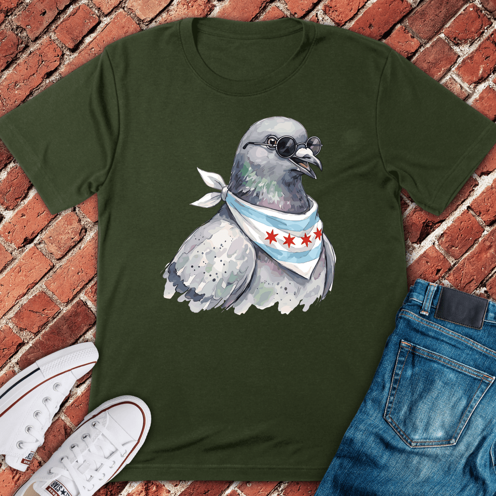 Chi Pigeon Drip T-Shirt - Military Green