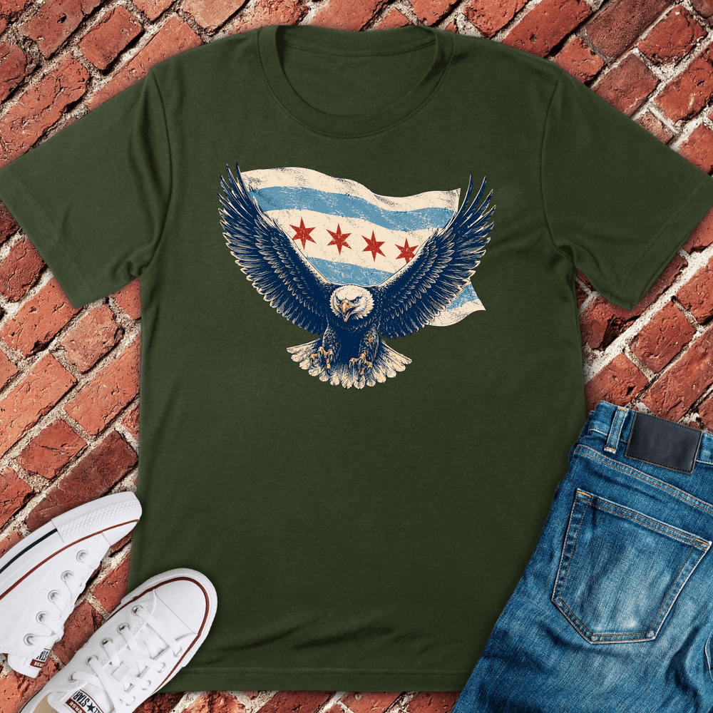 Chi Flag Eagle T-Shirt - Military Green