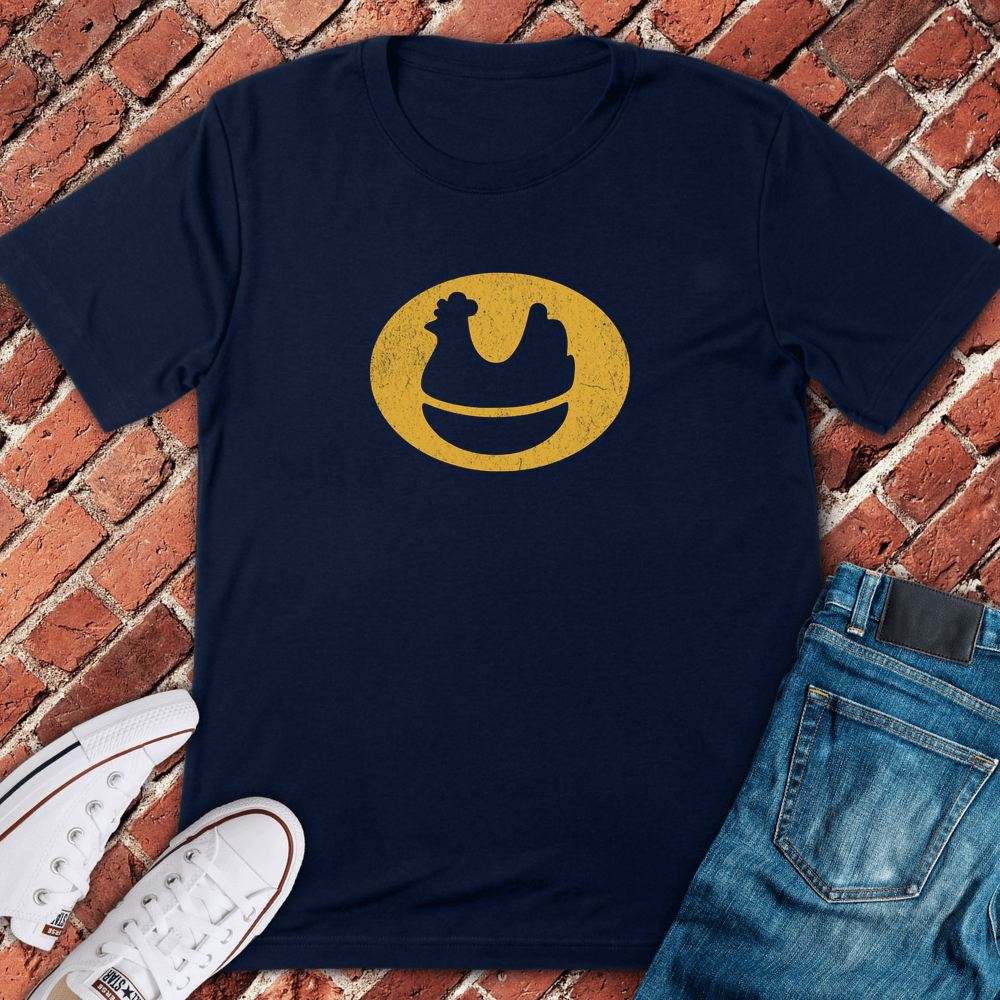 Vintage White Hen T-Shirt - Navy