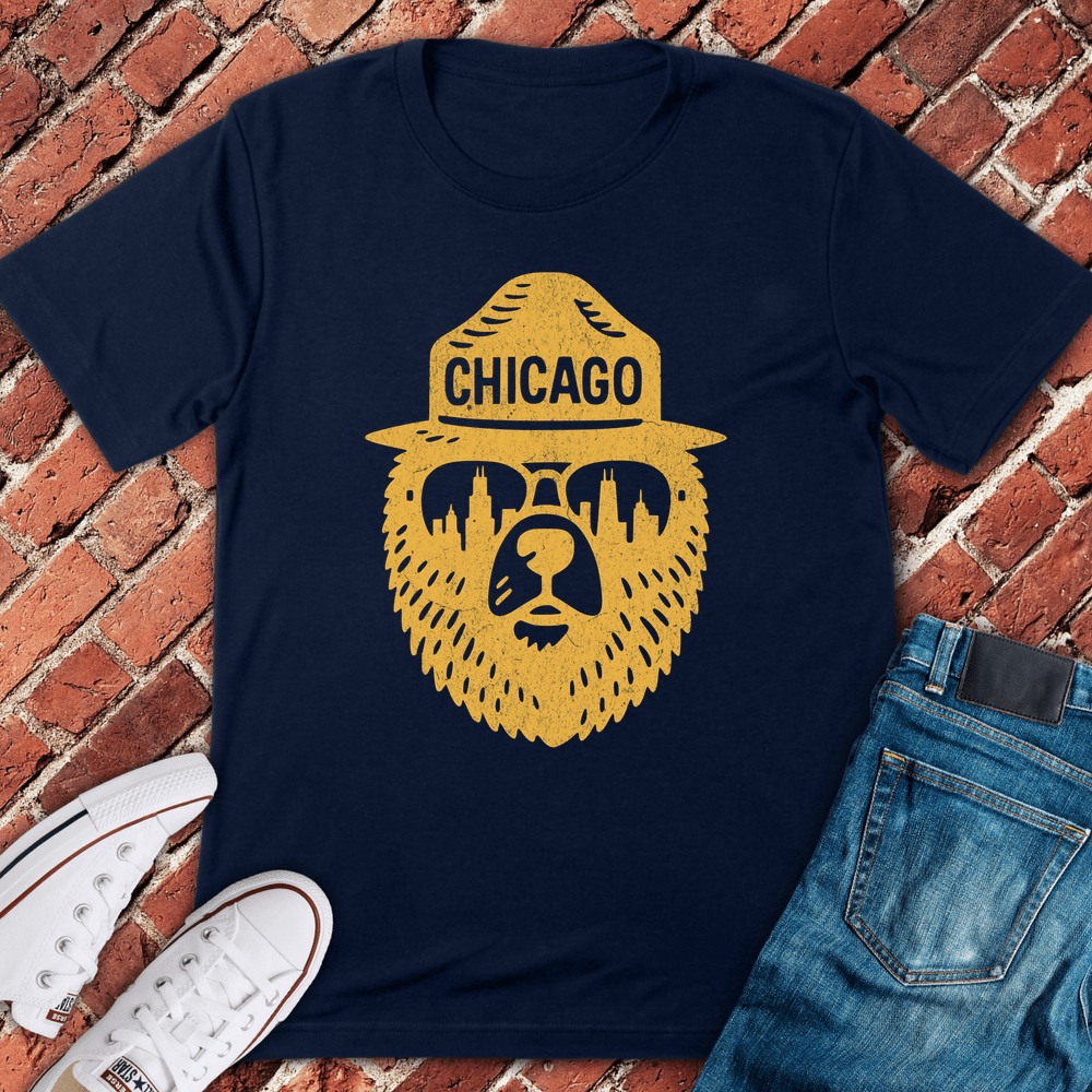 Chicago Bearhead T-Shirt - Navy