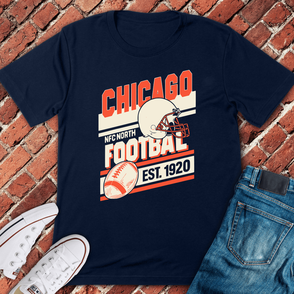 Chicago Football Layout T-Shirt - Navy