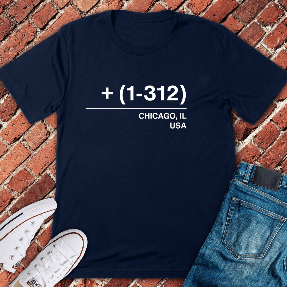 312 Area Code T-Shirt - Navy