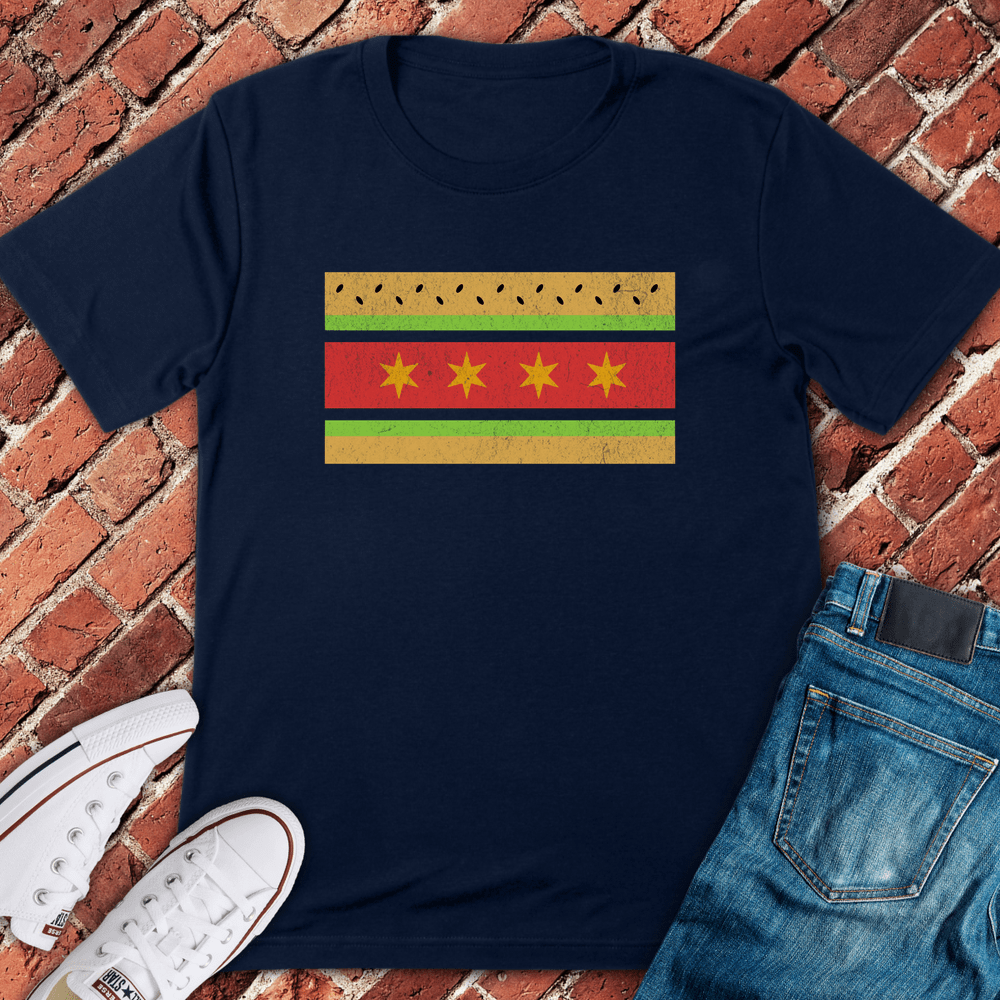 Chicago Dog Flag T-Shirt - Navy