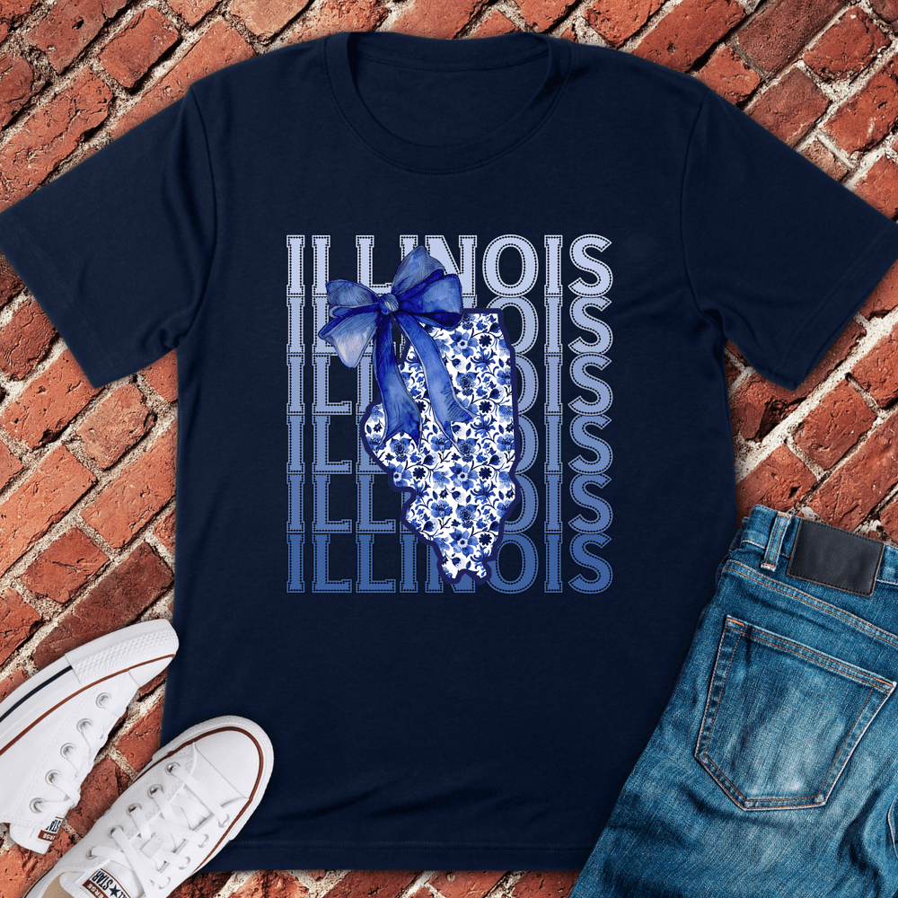 Blue Illinois Bow T-Shirt - Navy