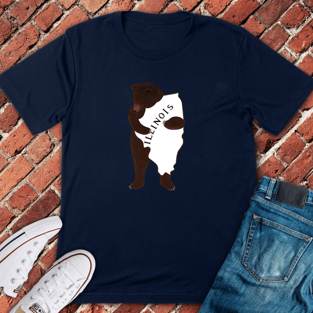 Bear Hug Illinois T-Shirt - Navy