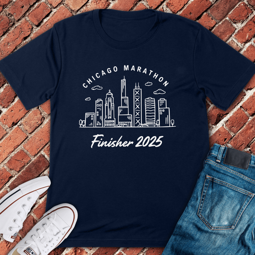 Marathon Finisher 2025 T-Shirt - Navy