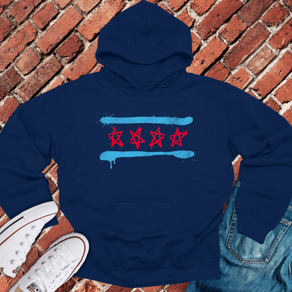 Spray Paint Flag Hoodie - Navy