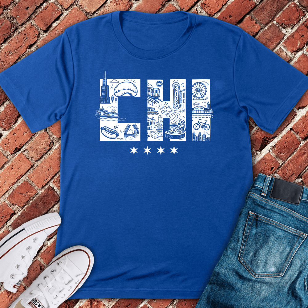 Chi City Collage T-Shirt - Royal