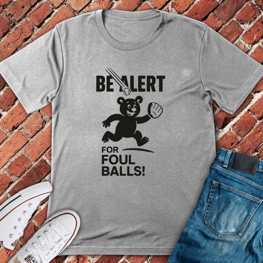 Foul Ball Alert T-Shirt - Sport Grey