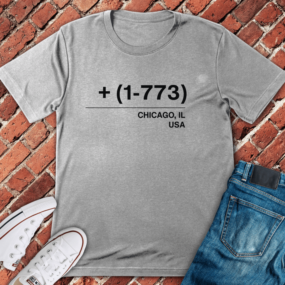 773 Area Code T-Shirt - Sport Grey