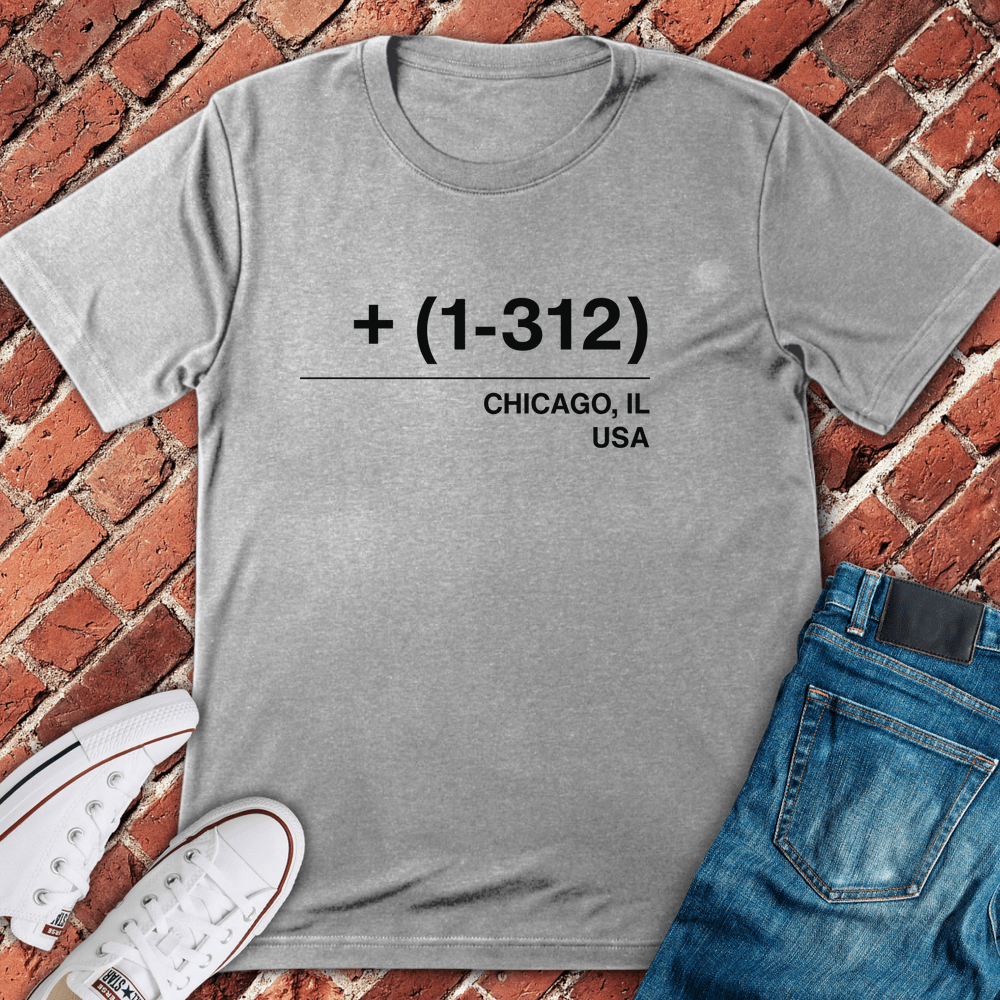 312 Area Code T-Shirt - Sport Grey